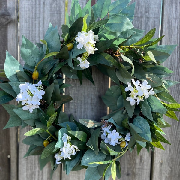 Eucalyptus Olive Branch Wreath, Year Round Greenery, Nature Gift