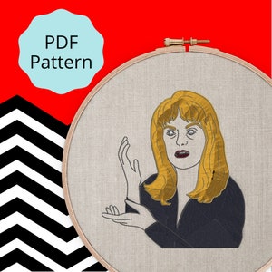 Meanwhile Laura Palmer Twin Peaks embroidery pattern - instant download