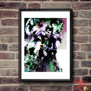 Joker download print, superhero art, digital superhero poster
