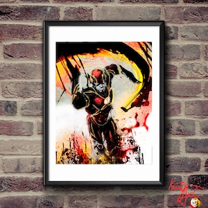 Flash download print, superhero art, digital superhero poster