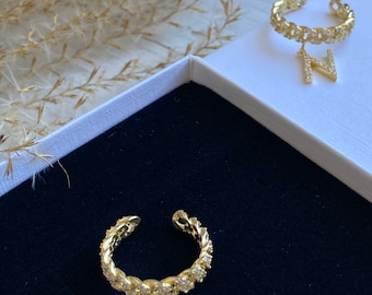 Ring mit Buchstabe-Personalisierter Sterling Silber Ring-Diamant BuchtabenRing in Sterling Silber-Geschenk-jewellery gift