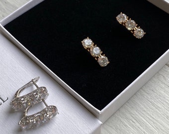 Zirkonia Ohrringe-Earring-Edelstahl Ohrringe-Diamant Ohrringe-Schmuck-valentinstag geschenk