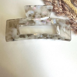 Nachhaltige Haarklammer 'The Minimalist' in buntem , aus Cellulose Acetat, große Haarspange, XL Haarklammer, hair claw, claw clip