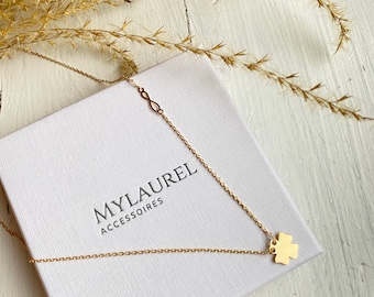 Kleeblatt Halskette-Blatt-Schmuck-Geschenk-Glückbringer-in gold-Tolle geschenk idee-jewellery gift