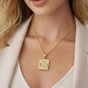 Gold Plated Initial Necklace, Alphabet Letter Pendant Necklace, Personalized Letter Jewelry, Minimalist Necklace Gift for Her