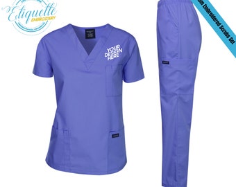 Custom Embroidered Scrubs Set: Unisex Medical Uniform