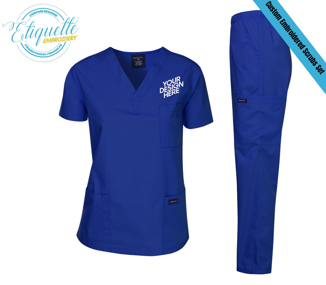 Radiology Uniform Scrubs Set With Custom Text Text Embroidery Design