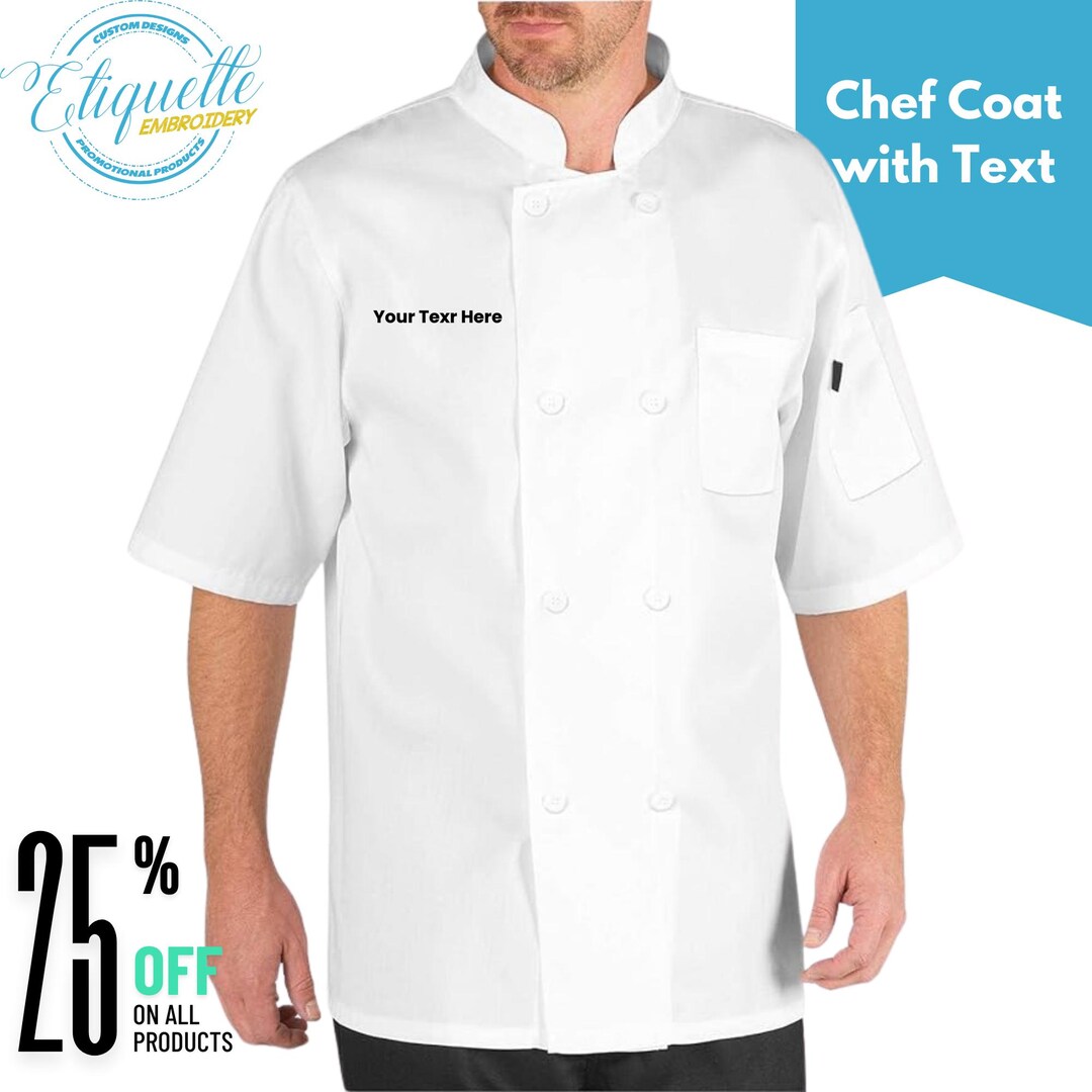 Custom Embroidered Chef Coat: Unisex Professional Uniform - Etsy