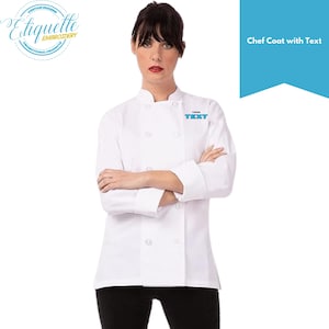 Personalized Women’s Chef Coat – Embroidered Le Mans Jacket · Kitchen Uniform Gift - Team Uniform