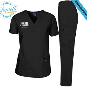 Conjunto de uniforme médico bordado personalizado: uniforme de salón personalizado