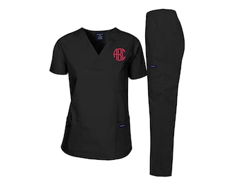 Monogrammed Scrubs Set: Custom Embroidered Unisex Medical Uniform