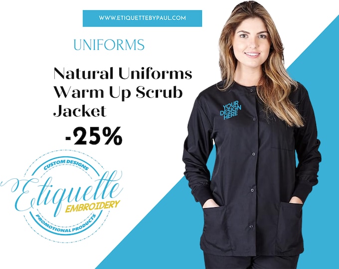 Personalized Custom Embroidery Natural Uniforms Warm Up Scrub Jacket - Cozy Healthcare Workwear-Medical uniform-Nurse jacket-Doctor workwear