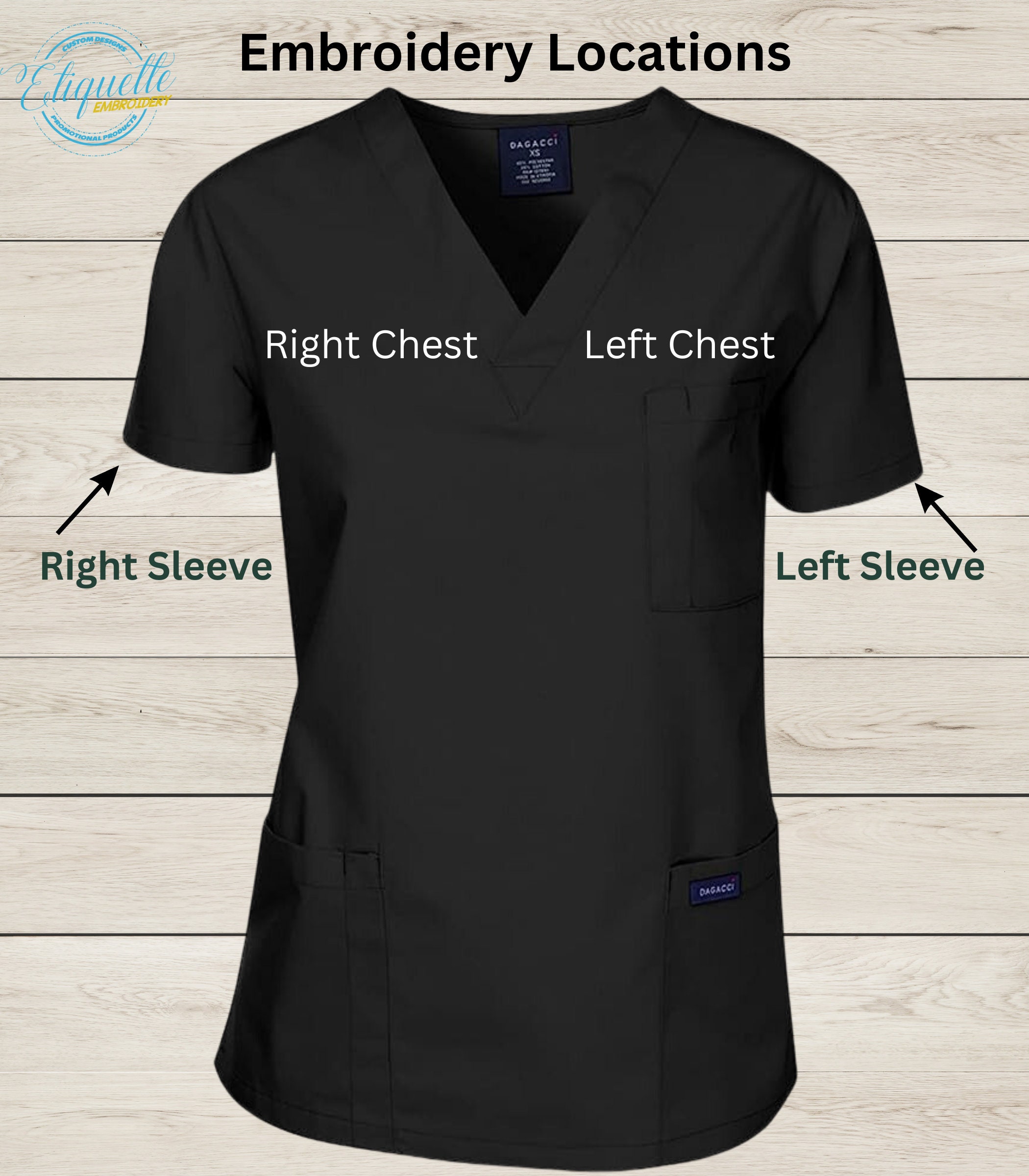 Esthetician Scrubs Set With Custom Logo Logo Embroidery Design Custom