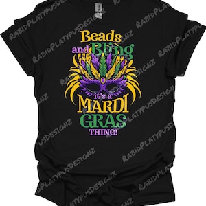 Mardi Gras T-Shirt | Beads and Bling Tee | New Orleans Festival Shirt | Parade Outfit