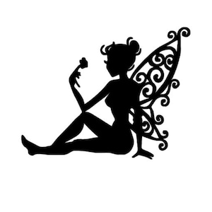 Fairy Silhouette Decals, Whimsical, fairy, vinyl decals, Yeti tumblers, laptop computers, car windows, sticker, flower, magic,