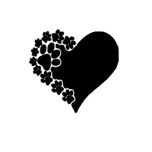 Paw Print Heart Vinyl Decal | Pet Decal | Heart | Dog and Cat Print | Yeti Cup Decal | Car Window Decal | Laptop Sticker | Pet Mom | Pet Dad