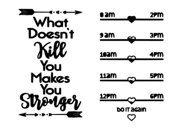 Motivational Quote Vinyl Decal, Water Tracker Sticker