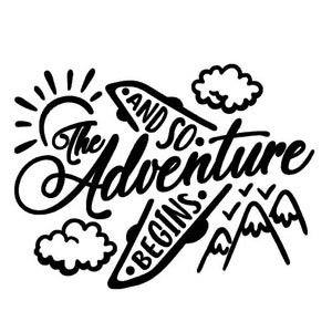 And So The Adventure Begins With Graduation Cap School Colors Decal Stickers Vinyl Wall Decals High School University College Graduate - Size 9\"H X 7.5\"L - Color: White - Walmart Supplies
