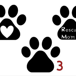 Paw Decal, Rescue Mom, Heart and Paw ,Car window Decal, Vinyl Car Decal, Dog Mom gift, Rescue Mom gift, Small gift, Car window