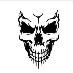 Skull, Vinyl Decal, Sticker, Tumbler, Laptop, Bumper Sticker, Skull Car Decal, Rockstar, punk, metal, hard, girl, jeep, punisher, for him,