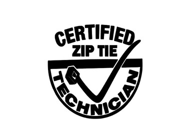 Certyfikowany technik opasek zaciskowych, samochód, naklejka winylowa, technik, technik opasek zaciskowych, naklejka, DIY, ciężarówka, SUV, zespół ds. bezpieczeństwa, mechanik opasek zaciskowych, życie taty