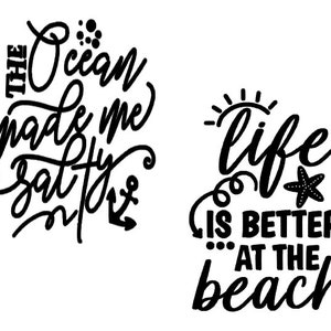 The Ocean Made Me Salty, Salty Beach, Beach Bum, Beach Babe, Beach Vibes, Beach Theme, Lifes Better At The Beach, Vinyl, Decal, Sticker