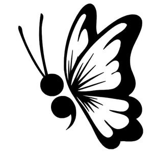 Semicolon Vinyl Decal, Butterfly, Sticker, Suicide Awareness Decal, Mental Health, Semicolon Butterfly, Keep Going Sticker, Laptop, Cup Mug
