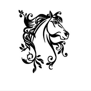 Decalcomania personalizzata / Decalcomania testa di cavallo / Decalcomania testa di cavallo per auto / Decalcomania portatile cavallo / Decalcomania silhouette cavallo / Decalcomania in vinile / Adesivo per finestra /