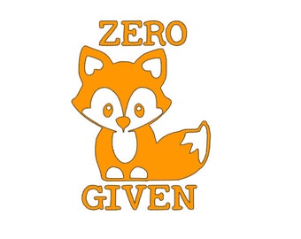 Adesivo de vinil Zero Fox Given para carro, laptop e celular.
