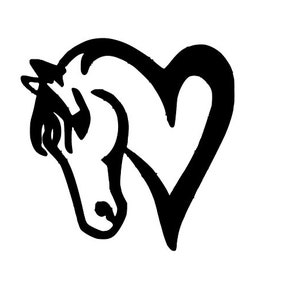 Cavallo cuore, decalcomania, adesivo decalcomania cavallo, decalcomania in vinile, adesivo per finestra, decalcomania amore cuore cavallo, cavallo con cuore, decalcomania cavallo, adesivo cavallo,