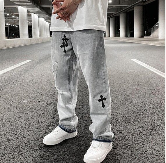 Printed Casual Oversized Jeans - Etsy