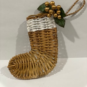 Rattan socks ornament 6 in”
