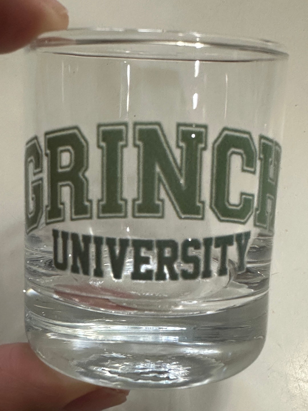 Grinch University Shot Glass Etsy
