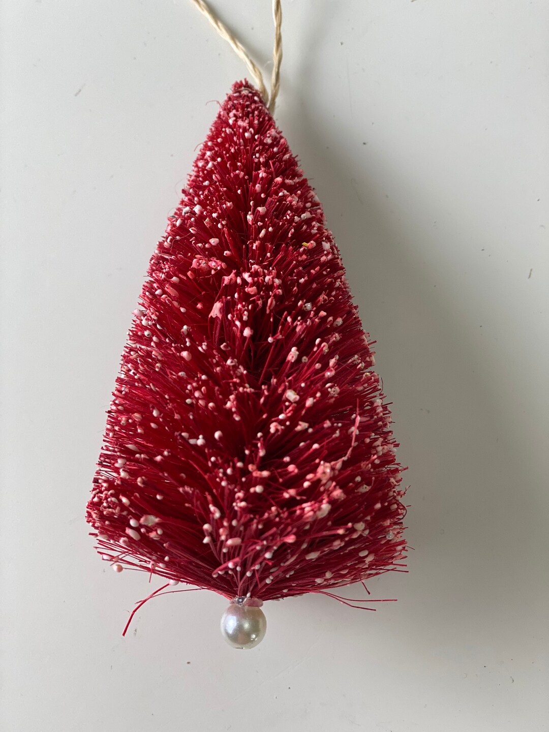 Abaca Christmas Tree Design Hanging Ornament RED Etsy