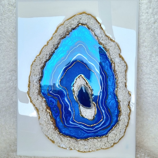 Blue Resin Wall Art Etsy