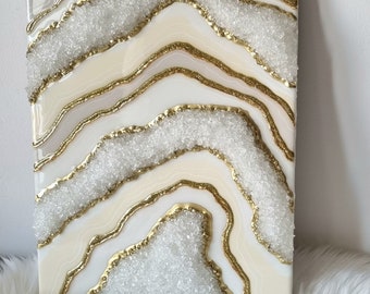 Wanddecoratie, kunst aan de muur hars, decor kristallen geode, kunst geode hars