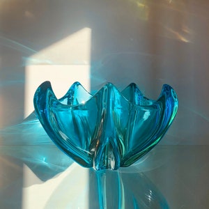 Murano bowl mid century blue turquoise