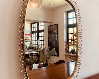 Josef Frank mirror for Svenskt Tenn, brass, 1950s vintage mid-century