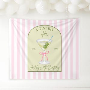 Tini Bit ältere Geburtstagsbanner Dirty Martini Party Backdrop Dirty 30 Dekoration Dirty Thirty Personalisierte Party Decor Coquette Martini