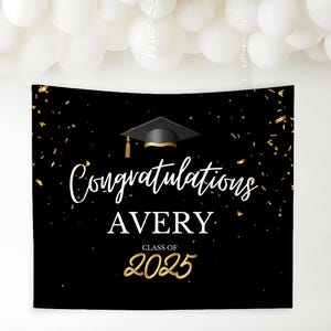 Graduation Banner Class of 2025 Graduation Backdrop Graduation Decorations Name Banner Grad Party Sign Congrats Grad Sign Grad Gift
