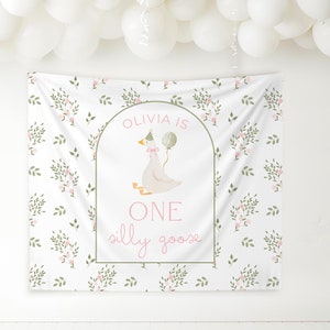 One Silly Goose Birthday Personalized Banner 1st Birthday Silly Goose Party Decor Photo Backdrop Goose Custom Banner First Birthday Ideas
