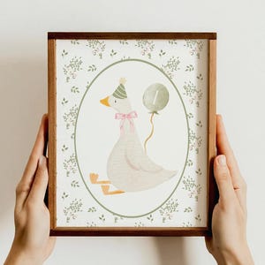 One Silly Goose Birthday Sign Goose Theme 1st Birthday Sign Silly Goose First Birthday Table Sign Nursery Rhyme party decor Vintage floral