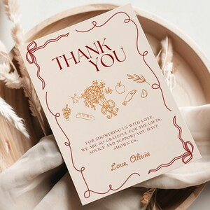 Carte de remerciement pour la douche nuptiale fraîchement retirée du marché Étiquette de remerciement pour la douche nuptiale Farmers Market