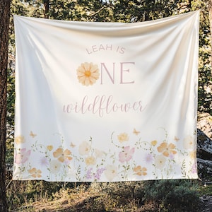 Wild One Birthday Personalized Banner 1st Birthday Wildflower Party Decor Photo Backdrop One Wildflower Custom Banner Wildflower First