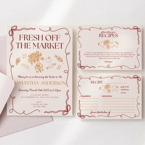 Modèle modifiable d'invitation pour une douche nuptiale hors marché