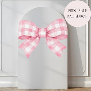 Pink Bow Arch Background Coquette Aesthetic Balloon Arch Backdrop Pink Bow 1st Birthday Girl Photo Backdrop Bow Theme First Birthday Sign