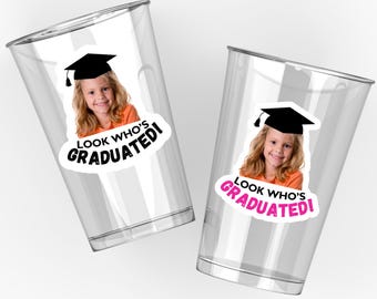 Custom Graduation Photo Stickers Personalized Grad Party Favors Alumni Cup Decor Custom Graduation Face Stickers