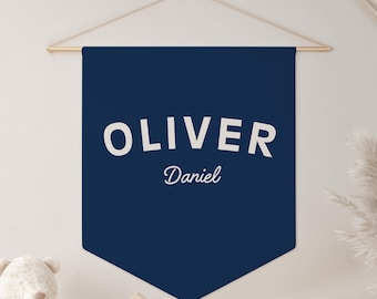 Custom Name Pennant Custom Pennant Personalized Name Wall Banner Kids Nursery Decor Baby Room Decor Boyhood Pennant Custom Name Flag