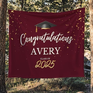 Graduation Banner Class of 2025 Graduation Backdrop Graduation Decorations Name Banner Grad Party Sign Congrats Grad Sign Grad Gift
