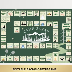 Camp Bachelorette Party Game Template Last trail before the veil personalized decor sign Camp Bach Editable Games personalized hen party